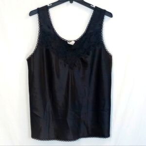Vintage Black Perfectform Women's Size  1X Intimate Top Tank Top Slip Top
